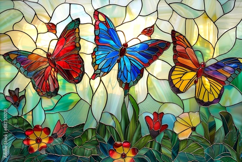 Stained Glass Butterflies.