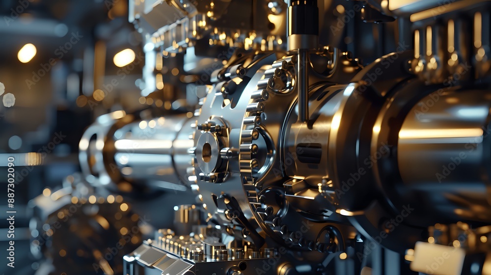 Close-up of Industrial Machine Gear. Close-up of Industrial Machine Gear.