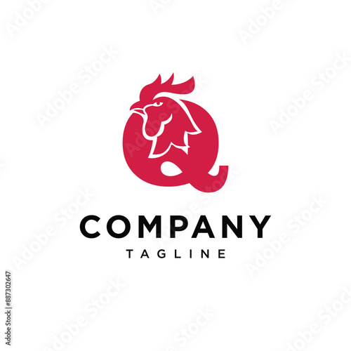 Letter Q Rooster Head Logo icon vector