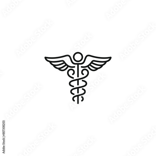 Caduceus icon vector. EPS 10 editable vector