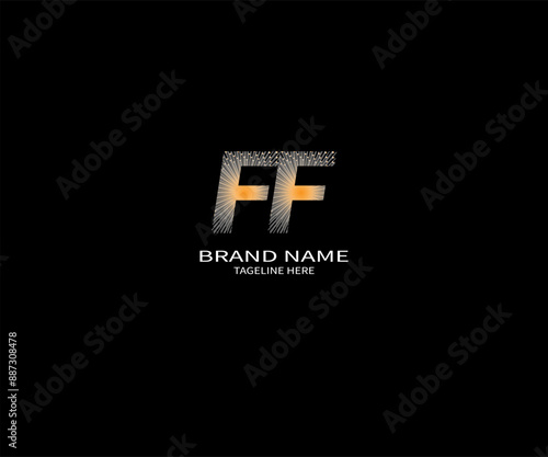 FF letter logo creative design. FF unique design. FF letter logo design on black background