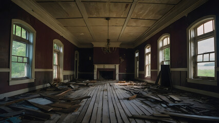 Tableau sur toile  old abandoned room  © Josh