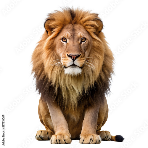 Lion portrait full body shot isolated on transpar PNG file free download