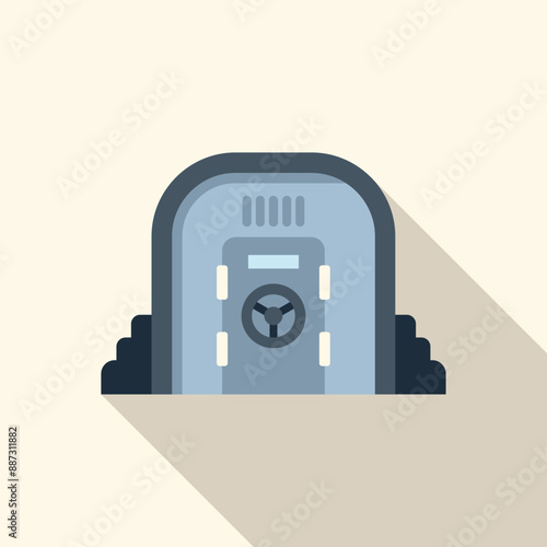 Illustration of an underground bunker with a large metal door, providing safety and security