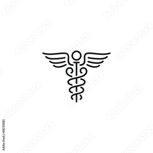 Caduceus icon vector. EPS 10 editable vector