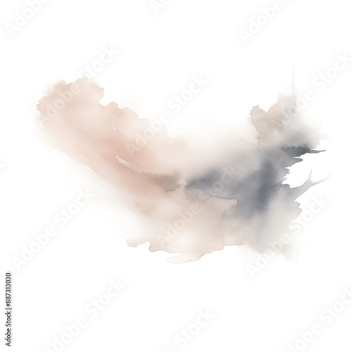 Earth tones ink splash on transparent background