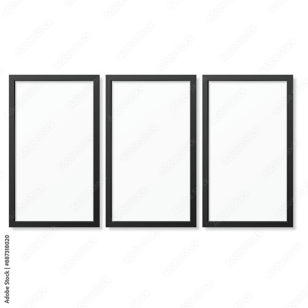 Two vector picture frames, black and white, isolated, simple design Two vector picture frames, black and white, isolated, simple design