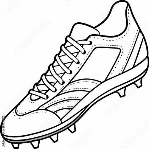 A football boot vector line art illustration