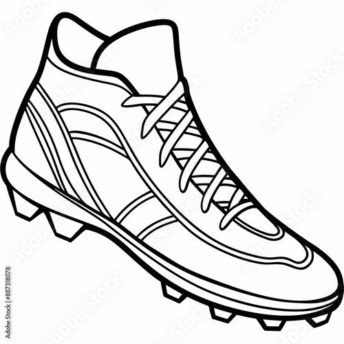 A football boot vector line art illustration