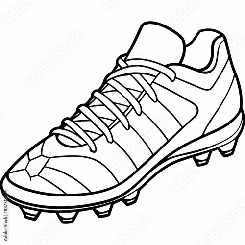 A football boot vector line art illustration