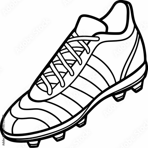 A football boot vector line art illustration