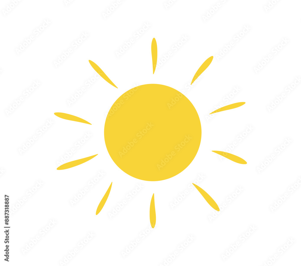 Hand drawn Sun isolated on white background. Doodle sun. Solar icon. weather sign. Vector illustration Hand drawn Sun isolated on white background. Doodle sun. Solar icon. weather sign. Vector illustration