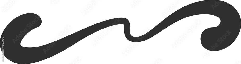 Squiggle curly line. Swoosh stroke and swirl hand drawn calligraphy swash. Decorative doodle black paint shape. Wavy flourish Squiggle curly line. Swoosh stroke and swirl hand drawn calligraphy swash. Decorative doodle black paint shape. Wavy flourish