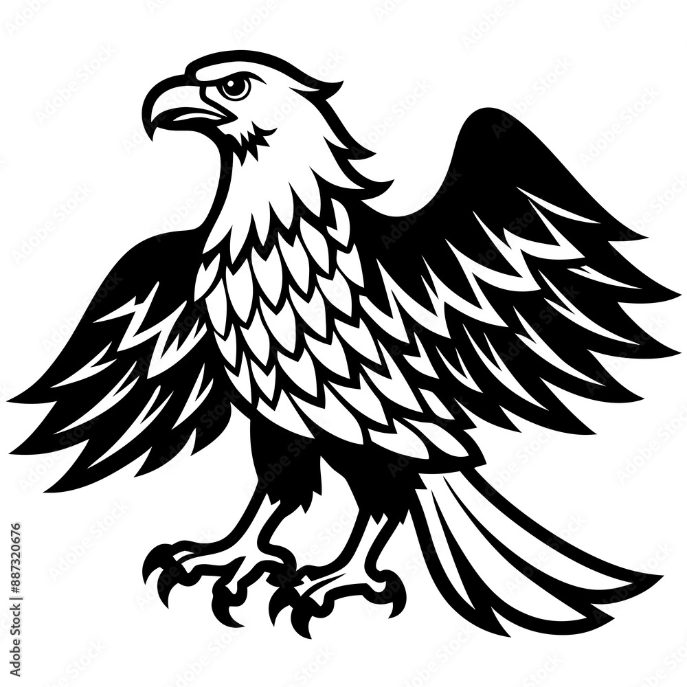 Obraz premium Eagle icon silhouette vector art illustration