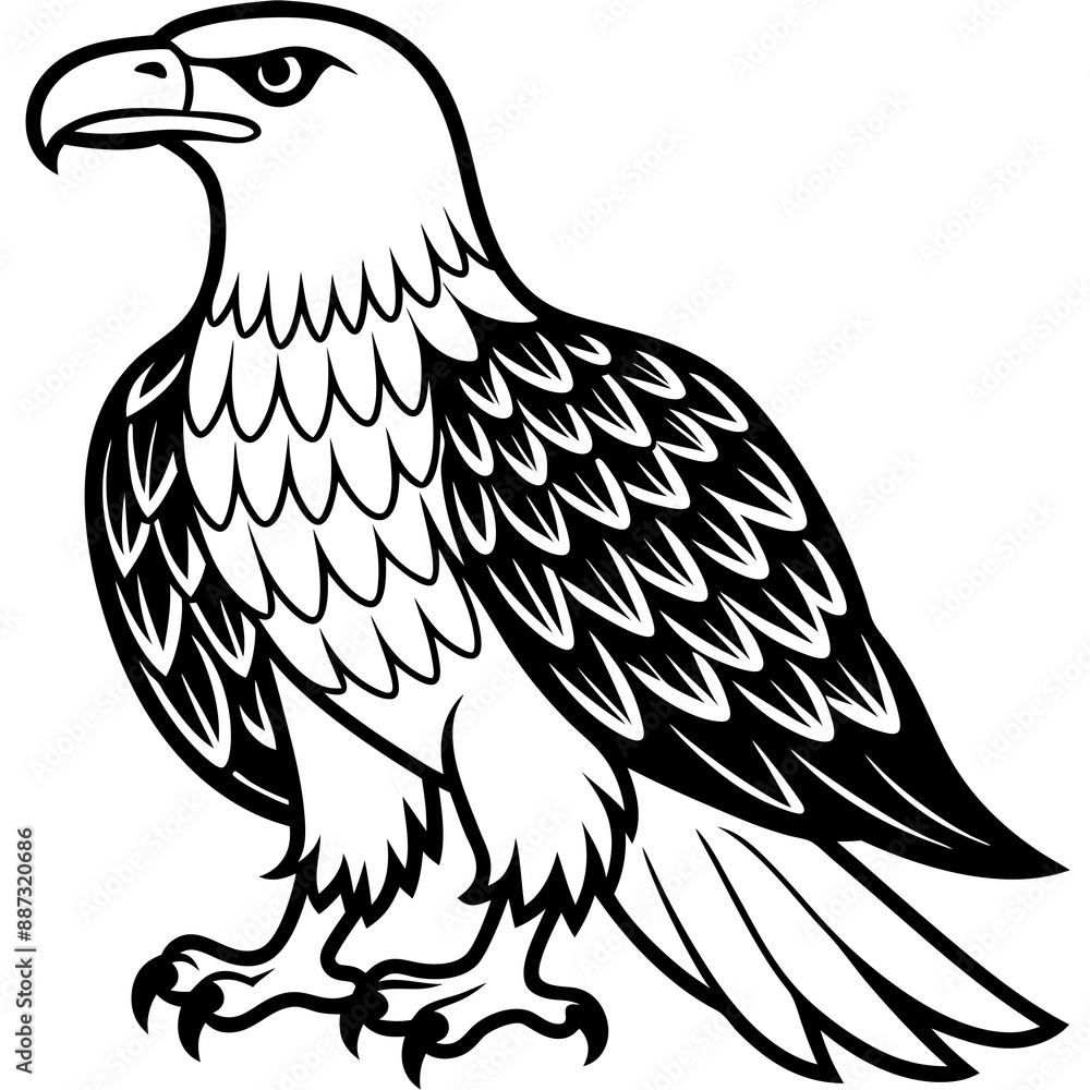 Fototapeta premium Eagle icon silhouette vector art illustration