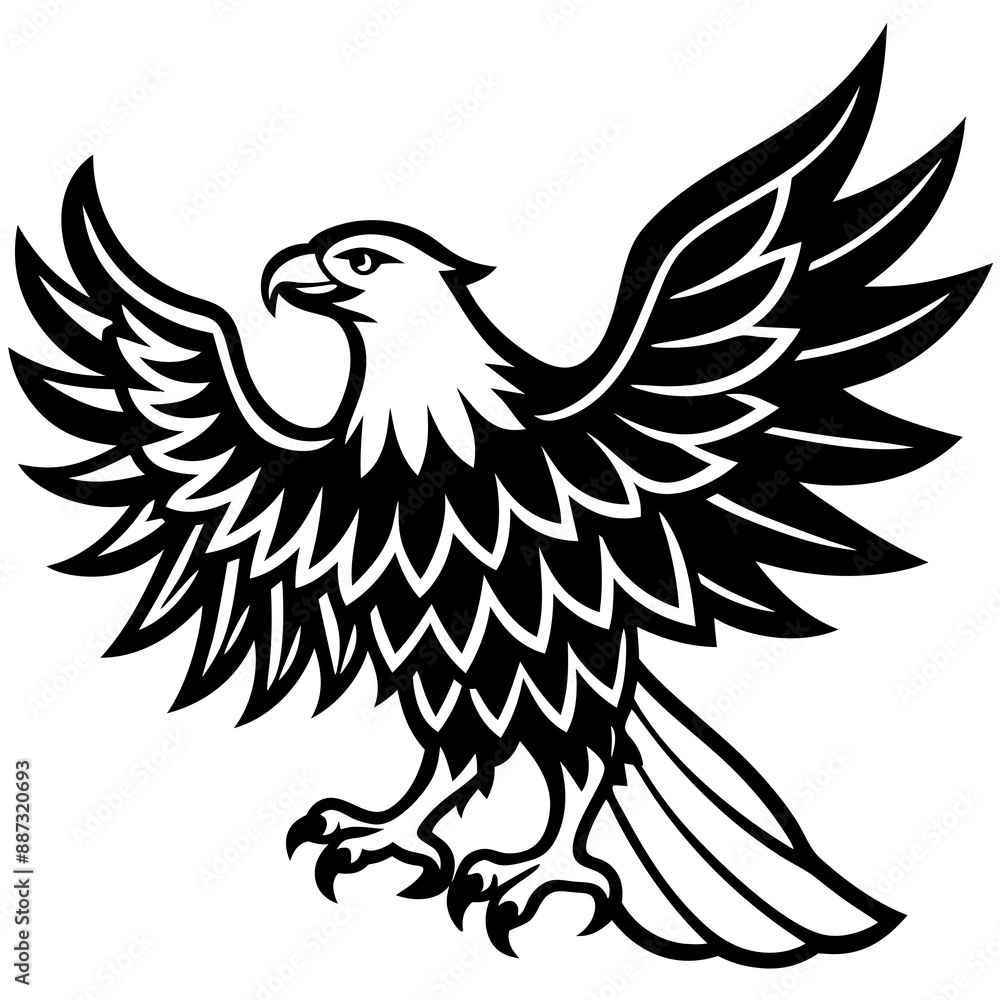 Fototapeta premium Eagle icon silhouette vector art illustration