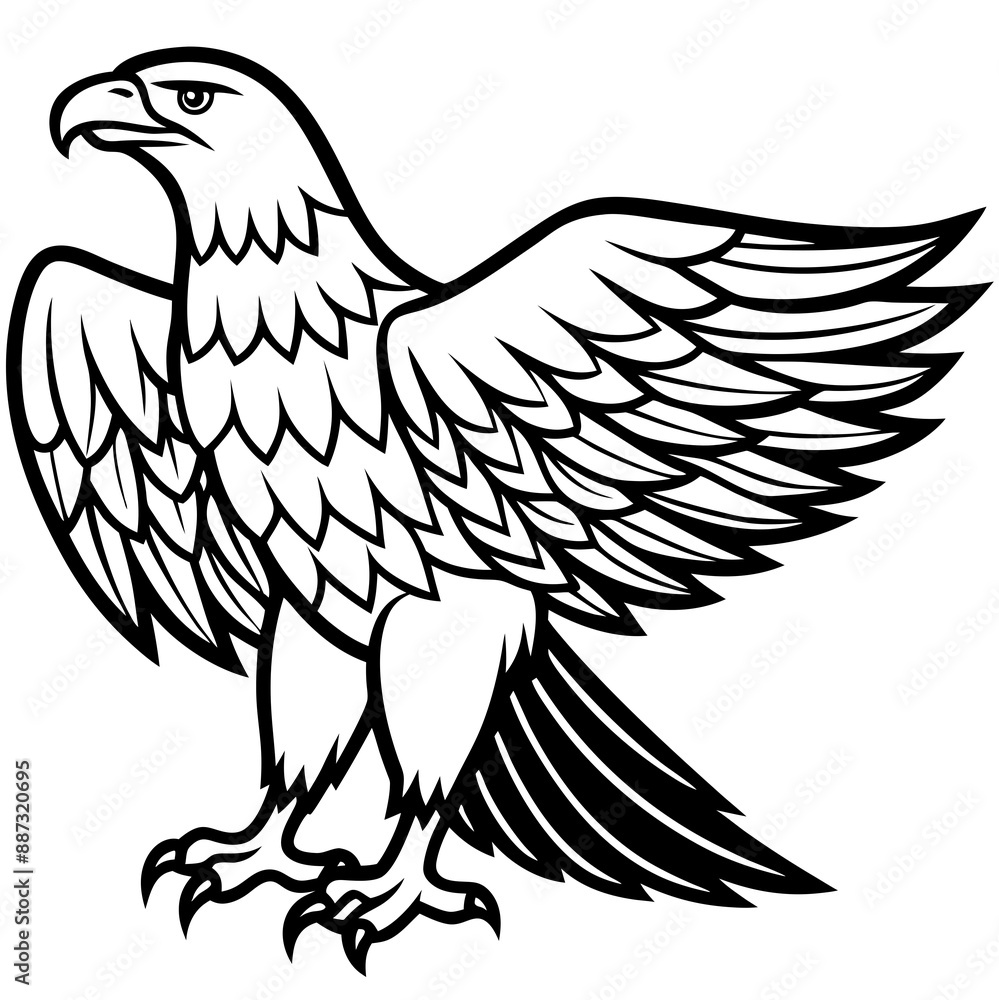 Obraz premium Eagle icon silhouette vector art illustration