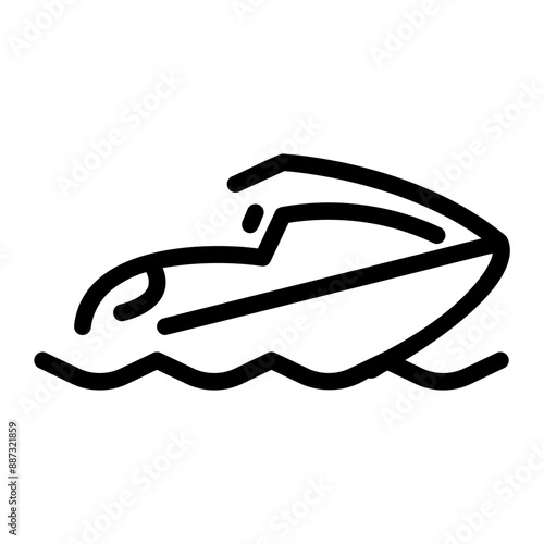 jet ski Line Icon