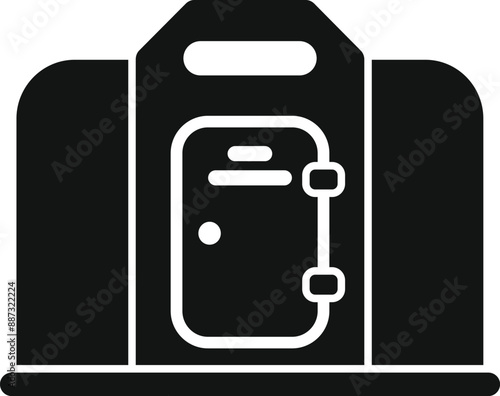 Black and white silhouette of a cryogenic capsule, used for cryonics