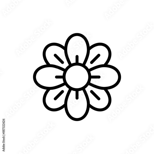 flowers icon color or logo illustration outline black style 