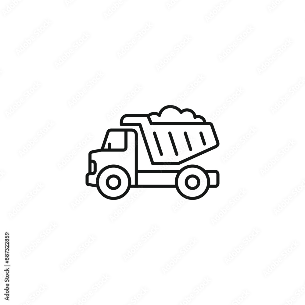 Dump truck icon vector. EPS 10 editable vector Dump truck icon vector. EPS 10 editable vector