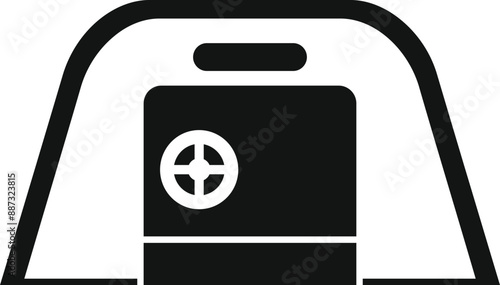 Military bunker protecting from bombing icon in simple style isolated on white background