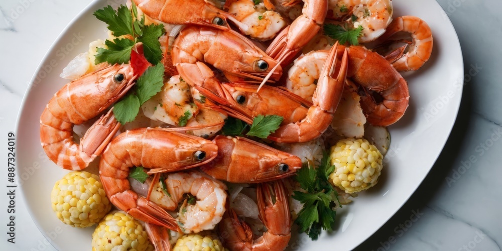 Delicious Seafood Platter with Shrimp, Mussels, and Sauces Delicious Seafood Platter with Shrimp, Mussels, and Sauces