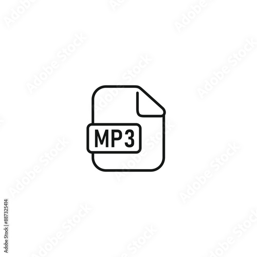 MP3 file icon vector. EPS 10 editable vector