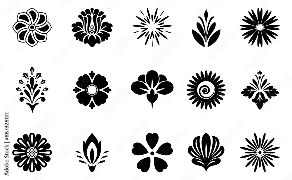 Flowers icon set. Flowers isolated on transparent background. Flowers in modern simple. Cute round flower plant nature collection. Vector illustrator Flowers icon set. Flowers isolated on transparent background. Flowers in modern simple. Cute round flower plant nature collection. Vector illustrator