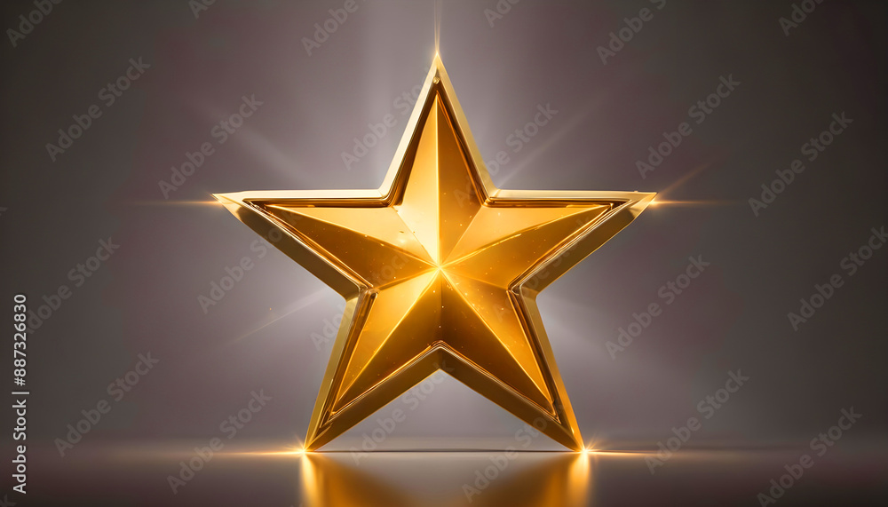 Fototapeta premium Radiant gold star with luminous glowing light 11