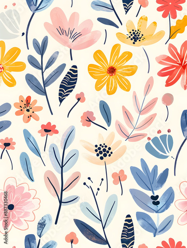 2D flower and leaf cards in various styles