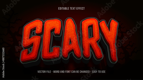 Editable scary halloween theme text effect, spooky text style