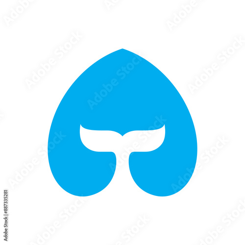 whale tail ocean lovers concept logo design vector flat