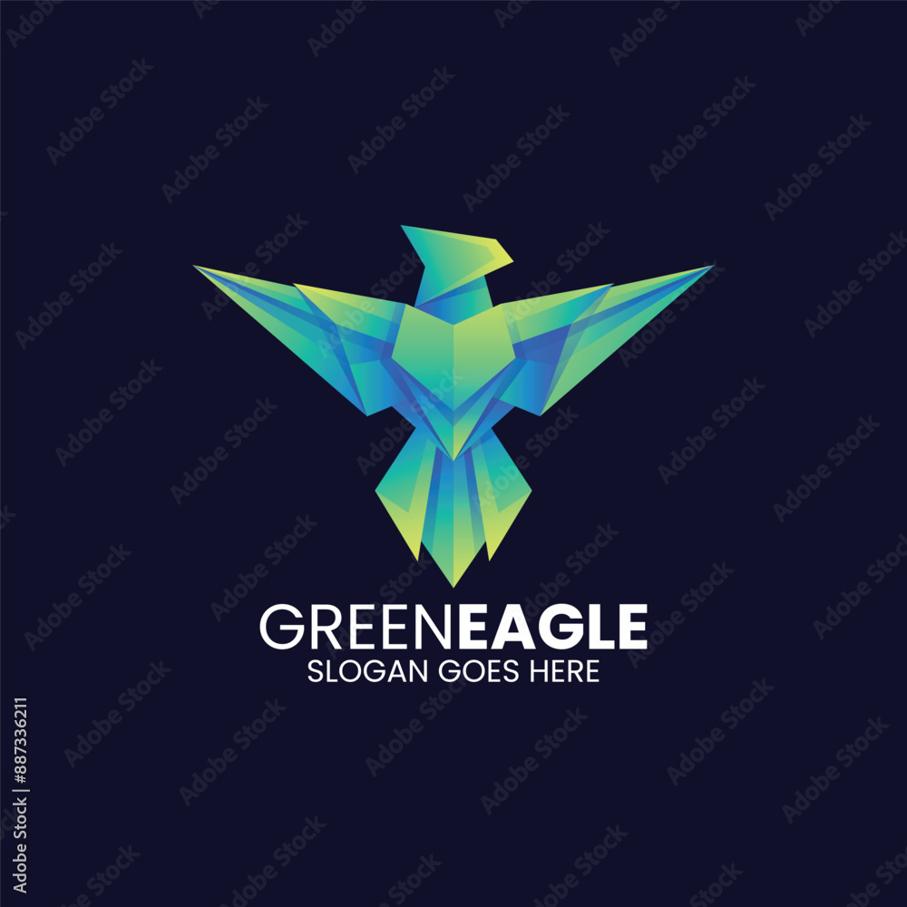Obraz premium Vector Logo Illustration Eagle Gradient Colorful Style