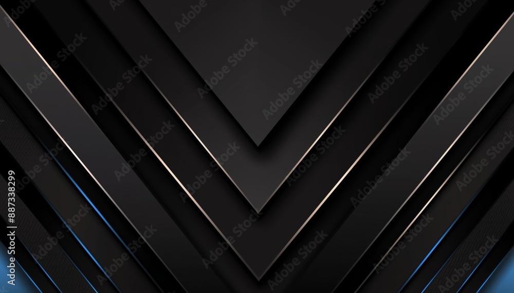 Dark blue and black geometric shapes with glowing blue lines background Dark blue and black geometric shapes with glowing blue lines background