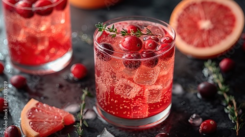 Cranberry and Grapefruit Sparkling Drink