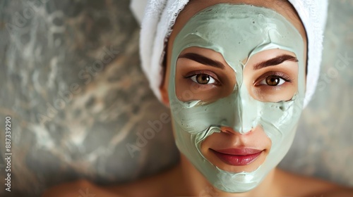 Close-up of Woman with Facial Mask