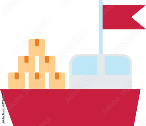 ship cargo boat logistics delivery icon