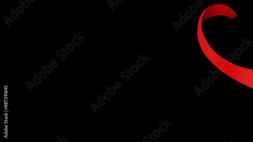 Red cancer awareness ribbon transition on transparent background suitable for world cancer day campaign