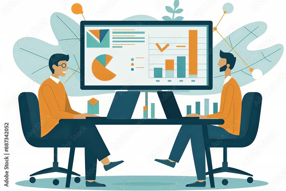 Enterprise financial exchange, strategic planning, flat design illustration Enterprise financial exchange, strategic planning, flat design illustration