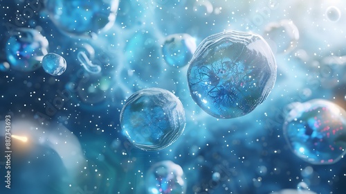 Wallpaper Mural 3d illustration of human cell in high detail. Concept of medical science Torontodigital.ca