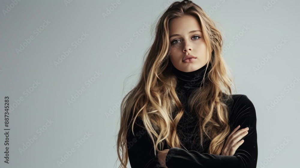Portrait of a Young Woman with Long Blonde Hair Portrait of a Young Woman with Long Blonde Hair