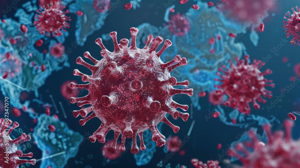 close up of virus cells close up of virus cells