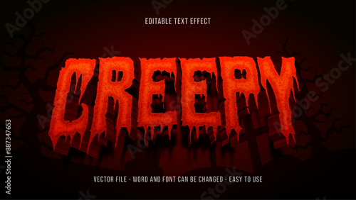 Editable creepy halloween text effect
