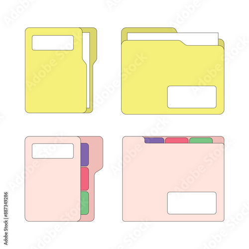 Geometric Minimal Lined Folder Vector Illustration
