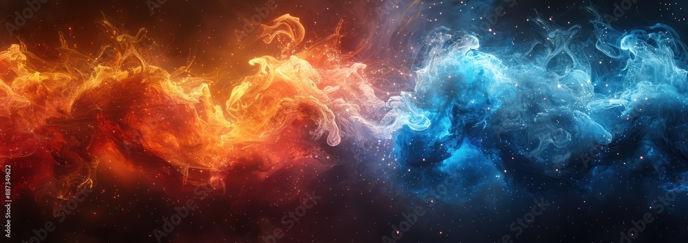 Abstract Fire and Ice Swirling in Cosmic Space Abstract Fire and Ice Swirling in Cosmic Space