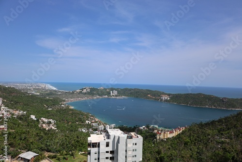 photography with drone in the bay of  Puerto Marquez in Acapulco Guerrero Mexico