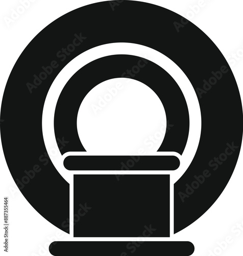 Black and white icon of an mri scanner, highlighting the concept of medical imaging and diagnostics