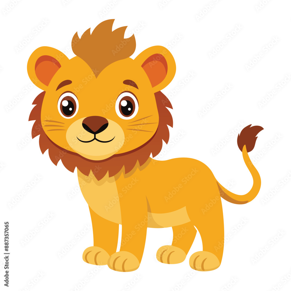 Illustration of Lion Cub Isolated on white Illustration of Lion Cub Isolated on white