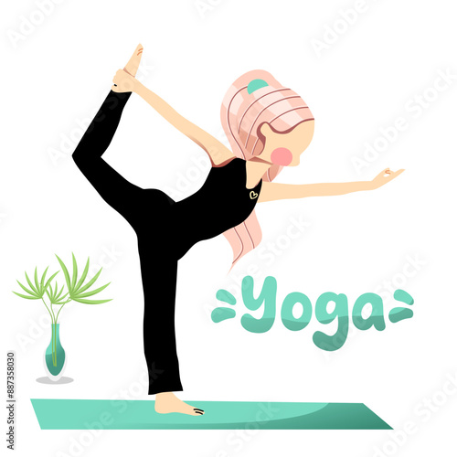 Faceless Woman do yoga vector illustration
